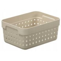 košík SEOUL L-organ., 16x12x7cm-sv.béžový, plast