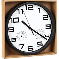 hodiny d30cm, chrom/bílé, kulaté nástěnné, plast