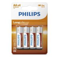 baterie PHILIPS AA R6 1,5V, Tužková, ZnCl (krab.48ks=12x4ks)