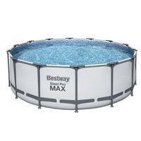 Bestway Nadzemní bazén kulatý Steel Pro MAX, kartušová filtrace, schůdky, plachta, průměr 4,27m, výška 1,22m