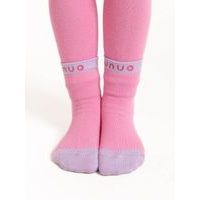 Ponožky dětské zimní vlněné IRIZARIK se stříbrem SVĚTLE ŠEDÉ S MAGENTOU