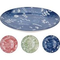 talíř d19cm dezertní, KVÍTÍ, mix barev, porcelán