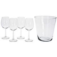 EXCELLENT HOUSEWARE Sklenice na víno + chladič sada 5 ks KO-VER000576