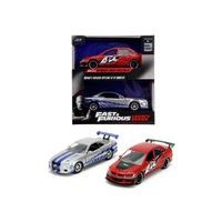 Rychle a zběsile Twin Pack 2006 Mitsubishi Lancer Evo IX + Brianův 2002 Nissan Skyline GTR R34, 1:32 Wave 4/2