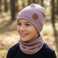 Dětský set (čepice + nákrčník), MY MIMI - Světle hnědá