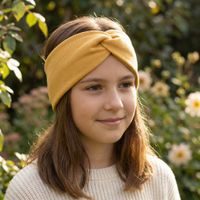 Dívčí čelenka s křížením MY MIMI - Hořčicová