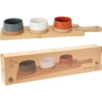 EXCELLENT HOUSEWARE Sada misek na pochutiny servírovací s prkénkem 4 ks KO-210000970