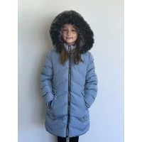 Dívčí zimní bunda sv.modrá s šedou