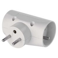 rozbočka 2x10A kulatá, 1x10A plochá, EMOS, bílá