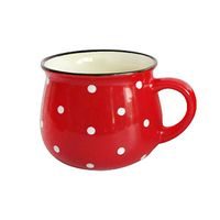 TORO HRNEK ČERVENÝ S BÍLÝMI PUNTÍKY, 520ML, KERAMIKA_hamashop