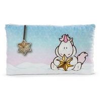 NICI NICI polštář Jednorožec Theodor ve sněhové kombinéze 43x25cm, GREEN