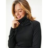 Unuo Dámský nákrčník z teplákoviny Basic, Černá