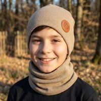 Dětský set (čepice + nákrčník), MY MIMI - Písková