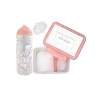 Set Fresh růžová - zdravá láhev/zdravá sváča