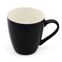 hrnek 440ml VROUBKY, BL-13447-1, černý, new bone