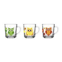 hrnek 220ml-3ks-dětský ŠIMON, SOVY-3DEK, sklo