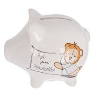 I Pokladnička ker. První pokladnička bílá 20x14x16,5 cm