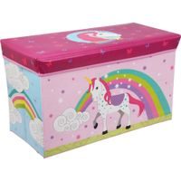 H & S COLLECTION Úložný box jednorožec 60 × 30 × 35 cm růžová KO-SG2000100