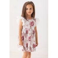 Dívčí šaty s týlovým rukávem Lily Grey - flowers