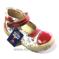 Detské celoročné topánky KTR 125 červená mačkaná+kvítko
