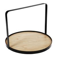 podnos d40x 4cm, servírovací, bílý, šedý, protiskl., plast