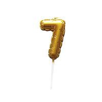 TORO SVÍČKA BALÓNEK "7" 3,7X5,9CM ZÁPICH DO DORTU ZLATÁ_hamashop