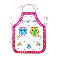 zástěra SOVY, růžová J505 dětská 64x50cm