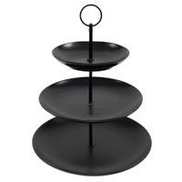 HIT Etažér třípatrový porcelánový 26x34 cm černá HT-24302291