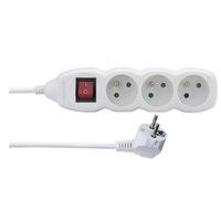 EMOS KABEL PRODLUŽOVACÍ S VYPÍNAČEM 3 ZÁSUVKY 3 M, BÍLÁ_hamashop