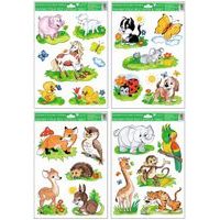 dekorace okenní ZVÍŘÁTKA 33,5x26cm, ruč,mal., fólie