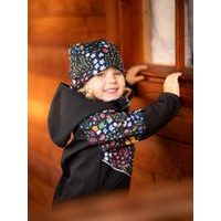 Unuo, Dětská softshellová bunda s fleecem Basic, Khaki, Lesní zvířata