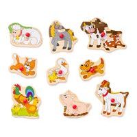 Puzzle na desce - zvířata u statku