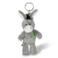 NICI klíčenka Osel 10cm se zeleným čtyřlístkem