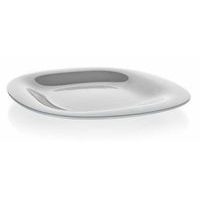 talíř d19cm dezertní, CARINE, čtverc., šedý, tvrz.sklo