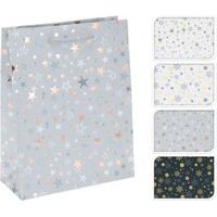 taška dárk. S, HVĚZDIČKY, vánoční, x x cm, mix barev, papír