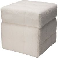 H & S COLLECTION Taburet 38 × 38 × 37 cm béžová KO-NB1510860bila