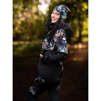 Unuo, Dámská softshellová bunda s fleecem Street, Černá, Listy a větvičky