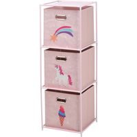 HOMESTYLING Skříňka se 3 boxy dětská růžová KO-C80653190