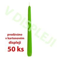 Nezařazeno SVÍČKA KÓNICKÁ DISP.50KS,18,5X2,3CM PARAF.SV.ZELEN_hamashop