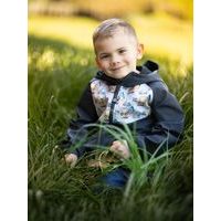 Unuo, Dětská softshellová bunda s fleecem Basic, Khaki, Lesní zvířata