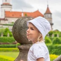 ESITO Dívčí klobouk mušelín Beruška - bílá / XS