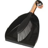 smetáček+lopatka, plast+dřevo, černá mat