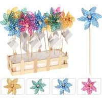 zápich větrník 24cm, d8,5cm, transparent, dekorace