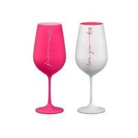 sklen. 550ml, 2ks, LOVE, růžový Crystalex, 40729/550/K0821, DB