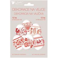 sada k dekor. vajec, ČERVENÁ, 12ks, smršt.fólie