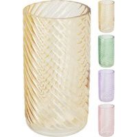 váza d x cm, vroubkovaná, mix barev, sklo