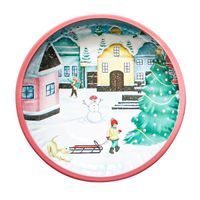 TORO PODNOS VÁNOČNÍ KULATÝ "VESNIČKA" 26x2,5CM PLECHOVÝ_hamashop