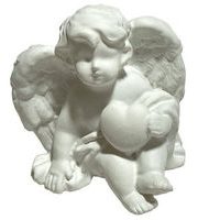 dekorace ANDĚL se srdcem u nohy, 3,5x2,5cm, v.4cm, polyresin