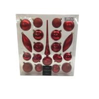 HOMESTYLING Vánoční ozdoby sada 19 ks červená KO-CAN305220