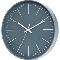 hodiny d30cm, chrom/bílé, kulaté nástěnné, plast